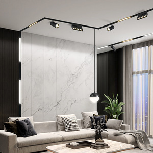 Sistema de Iluminación LED Lineal Moderno de Aluminio, 3500K Blanco Cálido, Regulable, de Superficie, para Tiendas Minoristas, Diseño Minimalista - Product Image 6