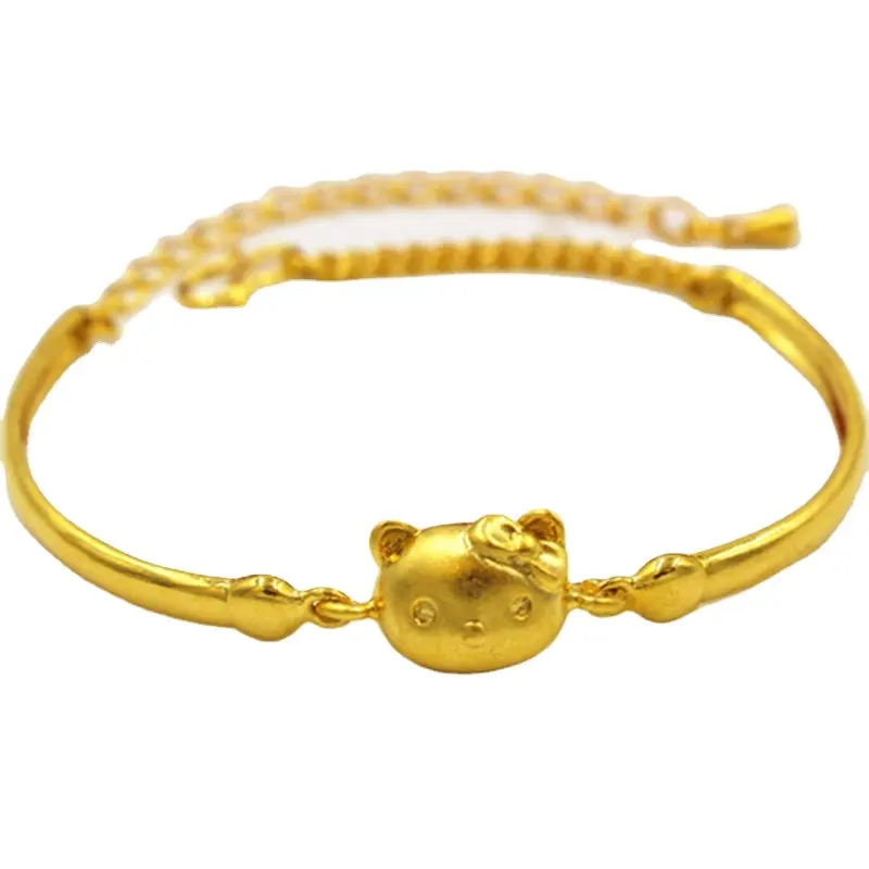 Modyle — Bracelet en cuivre plaqué or pour femmes, Version coréenne du Vietnam, Bracelet tête de chat Kt, bijoux de monnaie européenne, vente en gros