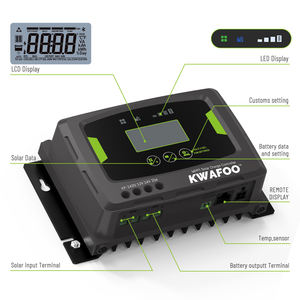 KWAFOO Controlador de Cargador Solar Inteligente, <span class=keywords><strong>Regulador</strong></span> de Entrada de 60V, 100V, 12 V, 20A, para Batería de 100Ah, EE. UU., Envío Gratis - Product Image 4