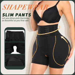 Femmes sans couture grande taille ferme épais shapers taille haute minceur corps contrôle corsets fesses et hanches pad rehausseur shapewear - Product Image 2