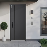 Puerta de Entrada Antirrobo de Acero con Núcleo de Espuma de Poliuretano, Marco Resistente, Cerradura Inteligente, Impermeable e Ignífuga para Uso Exterior en Apartamentos
