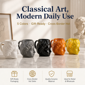 Taza de Cerámica con Diseño de Diosa Griega, Taza de Café con Estatua Romana de 420 ml, Diseño de Escultura de Apolo y David, Pintada a Mano, para Regalo de Oficina - Product Image 3
