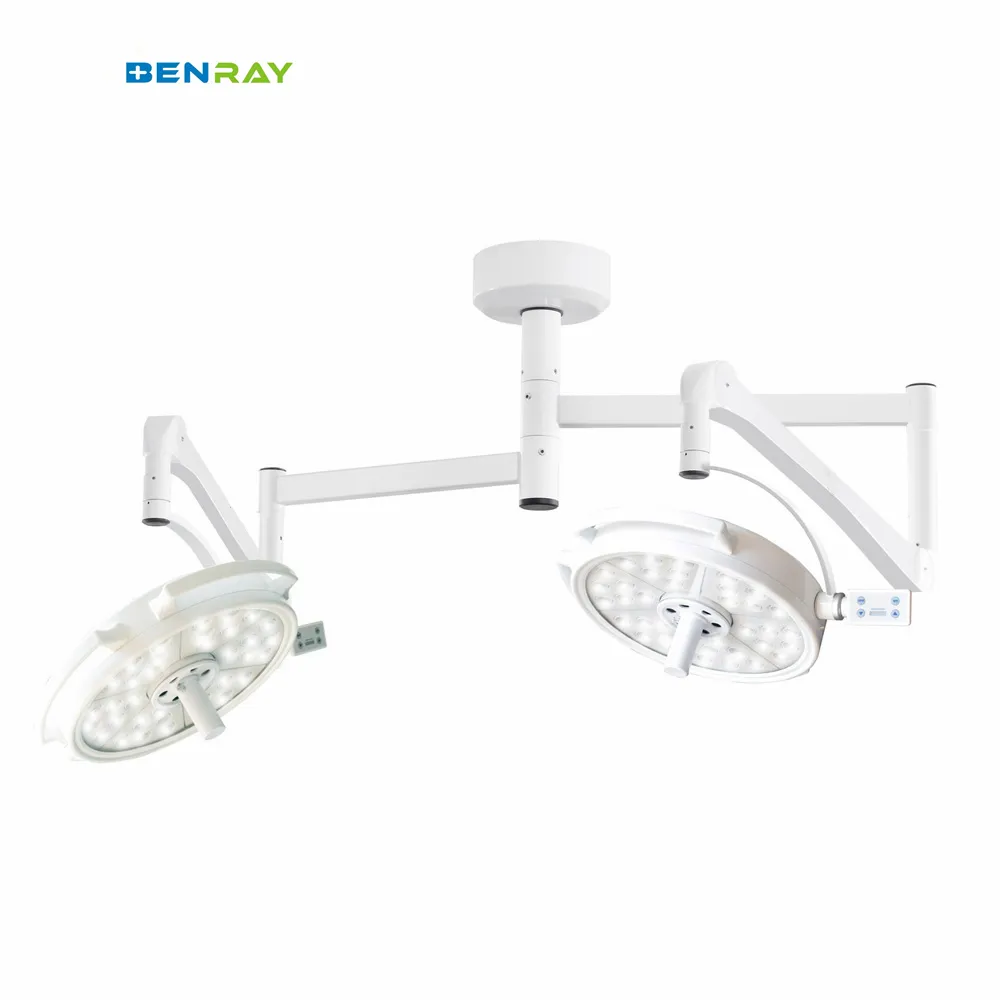 Lampu Operasi Medis Rumah Sakit Kualitas Baik Lampu Kepala 2 Lengan LED Bedah