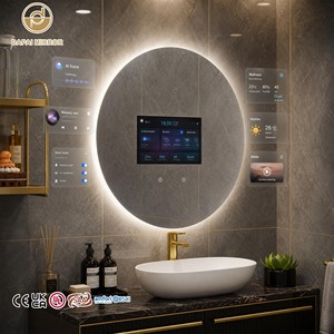 กระจกห้องน้ำพร้อมจอทีวี รุ่น 16G ROM รีโมทคอนโทรลแบบไม่เป็นสื่อนำไฟฟ้า ไฟ LED ทรงกลมสำหรับ<span class=keywords><strong>โรงแรม</strong></span>  2G RAM จากโรงงานผู้ผลิต - Product Image 1