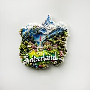 Pour le Style moderne <span class=keywords><strong>suisse</strong></span> Interlaken Bern Montreux cadeaux scandinave décor à la maison résine aimants pour réfrigérateur autocollant magnétique forme moyenne - Product Image 6
