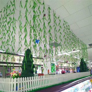 Feuilles de saule artificielles de 1,8 m de long, guirlandes de fleurs en soie pour la décoration de plafond de maternelle - Product Image 4