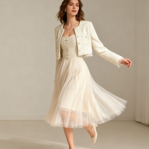 Women's Short Cardigan With Straps and Mesh Tulle Dresses 2-Piece <b>Set</b> Fashion - Product Image 2