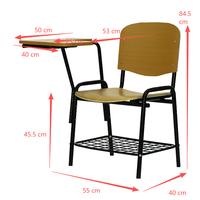 Meubles de classe personnalisables, bureau et chaise combinés en plastique rigide pour la formation des étudiants