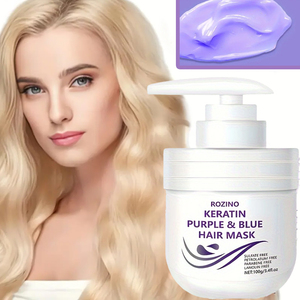Masque capillaire à la kératine Rozino Purple Blue, crème réparatrice pour les cheveux, traitement pour usage domestique, sans sulfate - Product Image 4