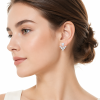 Boucles d'oreilles pendantes avant-arrière en argent sterling 925 avec moissanite taille princesse et taille poire pour femme, couleur D, pureté VVS1