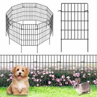 Panneau de clôture extérieur en métal pour animaux de compagnie, barrière interverrouillable avec piquet de sol, clôture décorative pour chiens et lapins, protection de jardin résistante à la chaleur