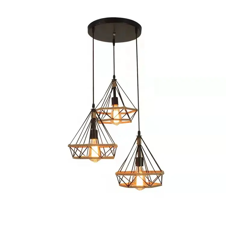 light fittings nostalgia lamp lamparas colgantes vintage hemp pendant light hanging rustice chandelier