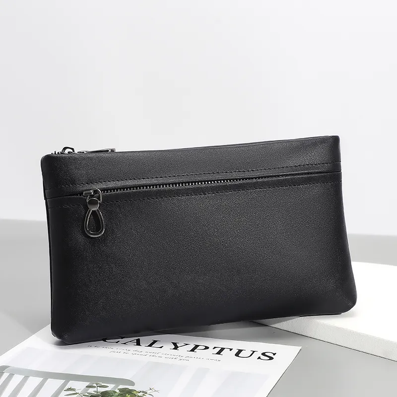 Long Wallet Purse For Men Genuine Cow Leather Super Hot Fashion Clutch Bags Handbag Cool Multifunction Business Casual