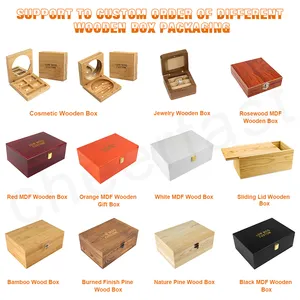 Boîtes d'emballage en bois personnalisées et emballage de boîte cadeau en bois personnalisé et boîtes personnalisées avec logo emballage pour les petites entreprises