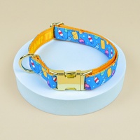 Collier pour chat et chien réglable en nylon, motif de dessin animé, luxe, boucle de sécurité à dégagement rapide, imprimé, élégant, sûr pour les animaux de compagnie