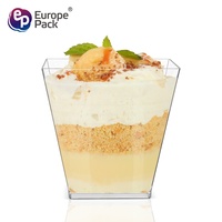 Mini-collation carrée réutilisable avec logo personnalisé, pour dessert, vin, yaourt, gobelets en plastique de fête