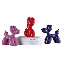 Moderne Nordique Chiot Résine Ballon Chien Artisanat Créatif Sculpté Gravure En Métal pour La Maison Salon Cadeau pour En Gros