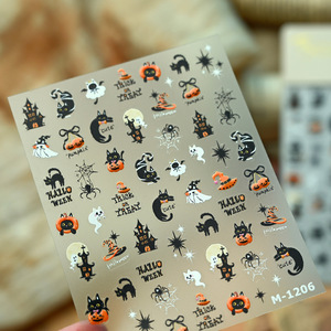 Autocollants pour ongles TSZS 5D <span class=keywords><strong>Halloween</strong></span>, nouveaux modèles, araignées, crânes, citrouilles, fantômes, autocollants adhésifs pour nail art DIY, pour salon de <span class=keywords><strong>manucure</strong></span> - Product Image 2