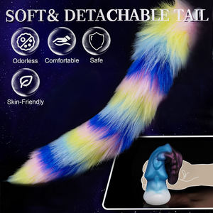Fantasia <span class=keywords><strong>Buttplug</strong></span> com <span class=keywords><strong>Long</strong></span> Furry Fox Tail Grande Butt Plug Silicone Bonito para Homens e Mulheres Cosplay T-Base Toy Sexo Anal - Product Image 4