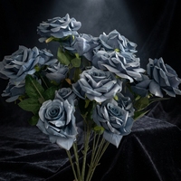 B-1389 Hoogwaardig zijden tafelbloemstuk mistblauwe roos kunstbloem bruidsbloemen Valentijnsdag Pasen