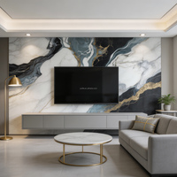 Vente flash : Panneau mural en PVC avec texture marbrée personnalisée, surface imperméable et options de taille pour la décoration intérieure, panneau mural en PVC marbré