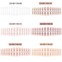 Gelsky Gel X Nail Coffin, pointes en gel épais et doux, 6 couleurs, pointes à ongles complètes