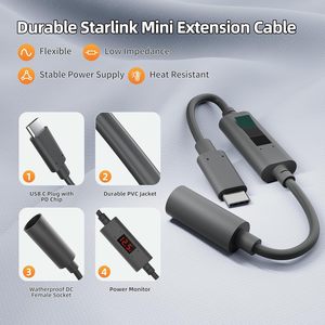 Starlink มินิ USB C อะแดปเตอร์ที่มีกระแสและแรงดันไฟฟ้ากระแสตรงตัวเมียเป็นตัวผู้ประเภท C พร้อมจอมอนิเตอร์ - Product Image 5