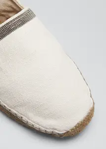 Espadrilles blanches à bout fermé pour femmes, chaussures en toile plates, décontractées et personnalisées, vente en gros, - Product Image 5