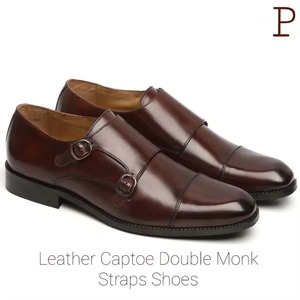 Chaussures habillées pour hommes en cuir souple de luxe, confortables, à boucles et fermoirs, bout rond, pour le bureau, collection automne premium - Product Image 4