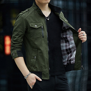 WholesaleMen's <strong>Jacket</strong> Casual Slim Autumn Fashion Coat Denim <strong>Men's</strong> Clothing Middle-aged and <strong>Old</strong> Standing Collar <strong>Jacket</strong> - Product Image 4
