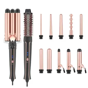 Professional Perfect Curls 10 in 1 Interchangeable Heats Up Quickly Ceramic Barrels Hair curlers Curling Iron Wand Set