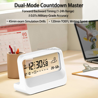 Réveil numérique intelligent transparent HD LCD électronique 7-en-1 avec fonction Snooze et affichage du calendrier, de l'heure, de la température, de l'humidité, du jour de la semaine et de la date