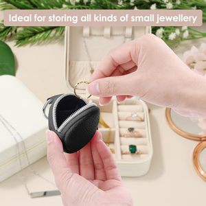 Mini porte-clés avec pochette de rangement, porte-monnaie circulaire, organiseur de bijoux, étui à bagues, pochette à cosmétiques <span class=keywords><strong>en</strong></span> cuir PU, accessoire pour clés de voiture - Product Image 2