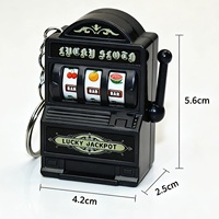 Nouveau Porte-clés Machine à Fruits Électroplaqué, Mini Machine de Jeu Rétro à Manivelle, Petit Jouet Anti-stress, Pendentif de Sac