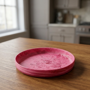 Bol à salade en résine écologique fait main, petit plat blanc à motifs ondulés, pour service et mélange sur table de cuisine ou de fête, accessoire de cuisine - Product Image 1