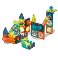 40 Pièces Blocs de Construction Magnétiques Circuit de Billes Jeu de Plateau STEM Éducatif DIY Ensemble de Tuiles Magnétiques Cadeau Amusant Anniversaire Fêtes