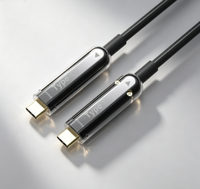 Câble Fibre Optique Type-C OM3 4K Mâle-Mâle Haute Vitesse 1-30m USB-C vers Type-C AOC pour TV, Audio, Gaming, Microphone et Haut-parleur