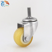 Fourche à roulettes en PU de 3 à 5 pouces en acier inoxydable 304 SS, avec frein et tige filetée, vente en gros