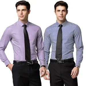 China Supplier Fashion's Pure Cotton Strip Non-iron Long-sleeved Formal Business Casual Dress Shirts For Men