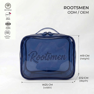 PVC Embossed Label Zipper Closure Water Resistant Hanging Travel Fashion Large Capacity Cosmetic Bags - Product Image 1