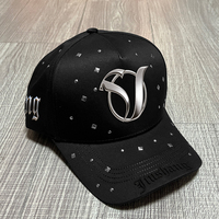 Casquettes de baseball à 5 panneaux avec strass, logo personnalisé en métal TPU haute fréquence, casquette à visière plate, casquettes snapback Gorras Barbas
