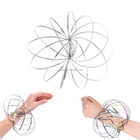 Cercle en acier inoxydable Bras magique Anneau de flux Bracelet magique Jouet fluide Ressort en acier Bracelet Spinner Anneau