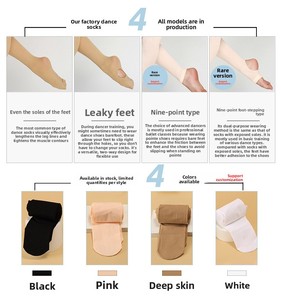 60 डी/90 डी लुगम्य खोखले खोखले-बाहर गैर-पर्ची मखमली टाइट्स, त्वचा सफेद लड़कियों के बैले खिंचाव स्टॉकिंग बच्चों पतली ठोस नृत्य मोजे - Product Image 3