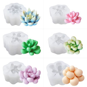 قالب سيليكون B-3272 لصنع الحلويات على شكل نباتات عصارية، قالب شوكولاتة وكعك على شكل صبار، قالب راتنج إيبوكسي وصابون من السيليكا جل - Product Image 4