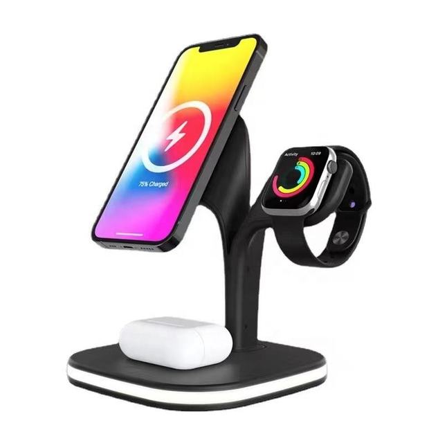 Factory Wholesale High Quality Magnetic 3-in-1 Lamp Wireless Charger LED Indicator 5V/2A 7W Fast Charging for 12 Pro Max