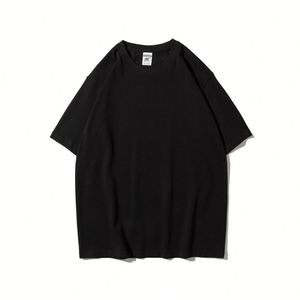 High Quality Custom Print Logo <b>White</b> Knitted 280gsm 100% Cotton Oversized Heavyweight Printed <b>Plain</b> Unisex <b>T</b>-<b>Shirts</b> - Product Image 3