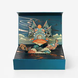 Caixa 3D de chá com desenho explosivo personalizado, caixa de presente dobrável para chá, foto surpresa pop-up explosão