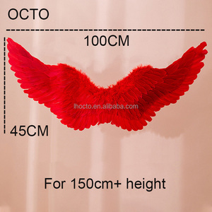 100*45CM bianco nero rosso rosa adulti grandi piume angelo <span class=keywords><strong>ali</strong></span> costumi per più di 150cm di altezza - Product Image 3
