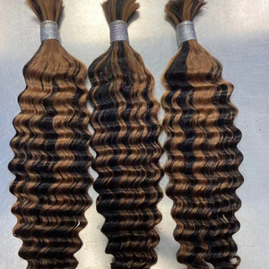 Chloe 100% cabello humano Ombre trenzado cutícula alineada virgen cabello humano trenzado a granel sin trama onda profunda cabello a granel - Product Image 1
