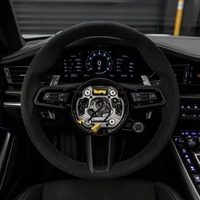 Volant sport en cuir personnalisé avec palettes de changement de vitesse pour Porsche, volant de course à fond plat de remplacement